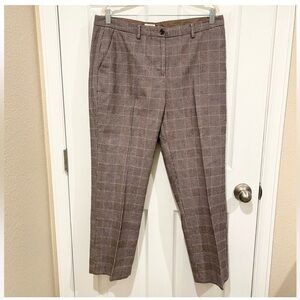 LL Bean Pants Womens Plus Size 14 Petite Houndstooth Business Office 100%cotton